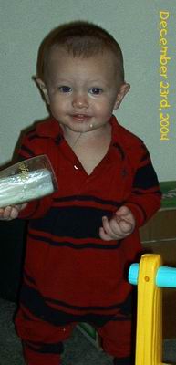 Jesse, enjoying dinner