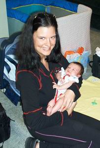 Jessica holds her nephew, Jesse